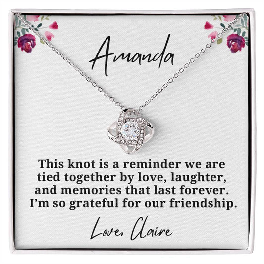 Personalized Memories last Forever Loveknot Necklace