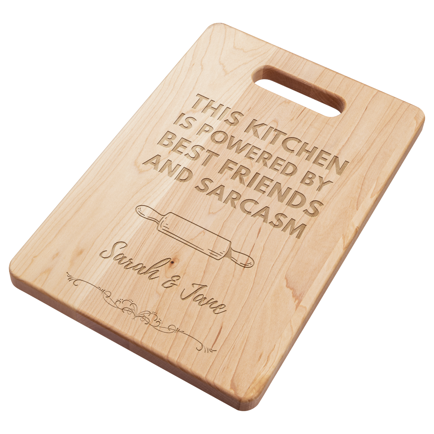 Personalized Powered By Best Friends Cutting Board