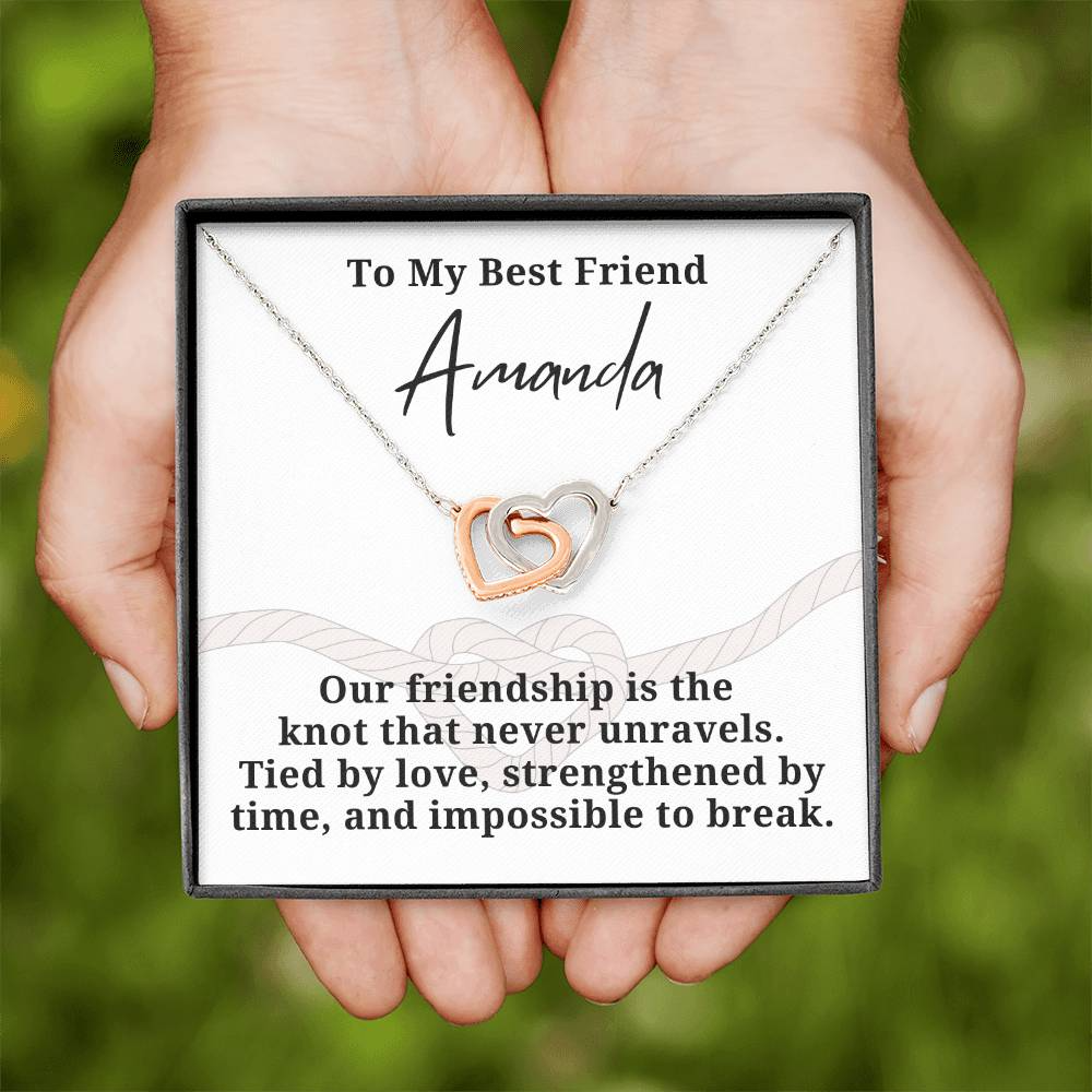 Personalized Best Friend Heart Necklace