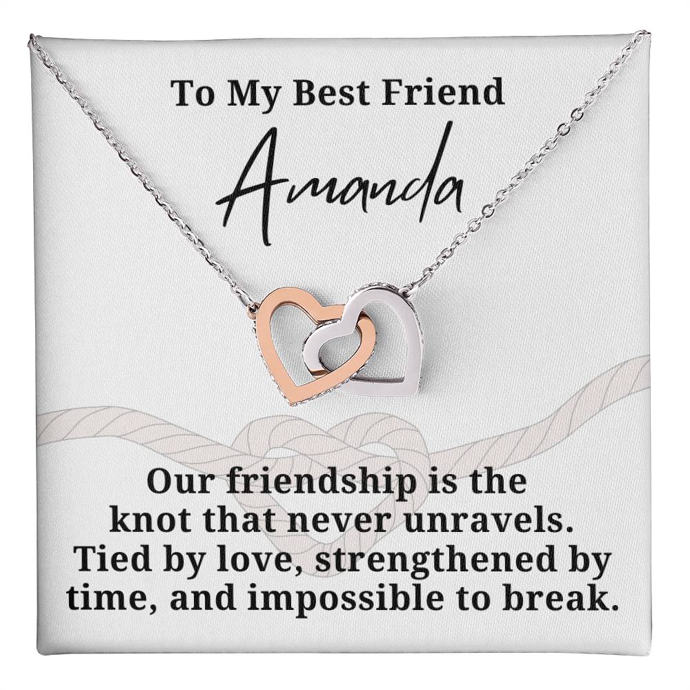 Personalized Best Friend Heart Necklace