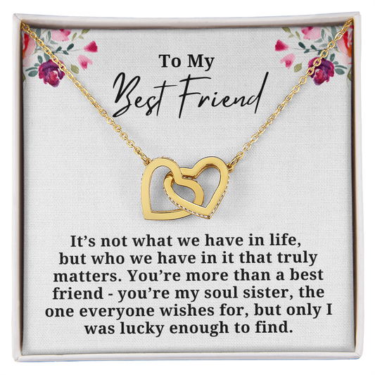 More Than a Best Friend Interlocking Hearts Necklace