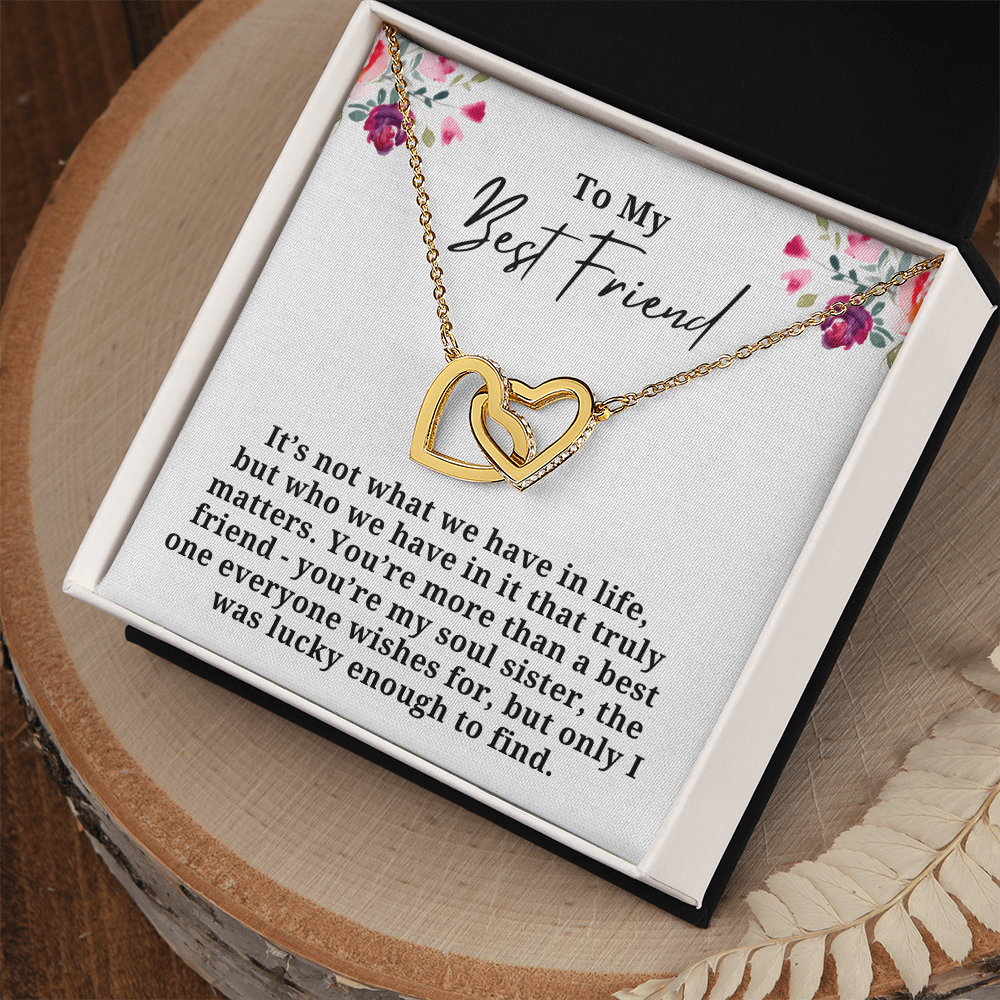 More Than a Best Friend Interlocking Hearts Necklace