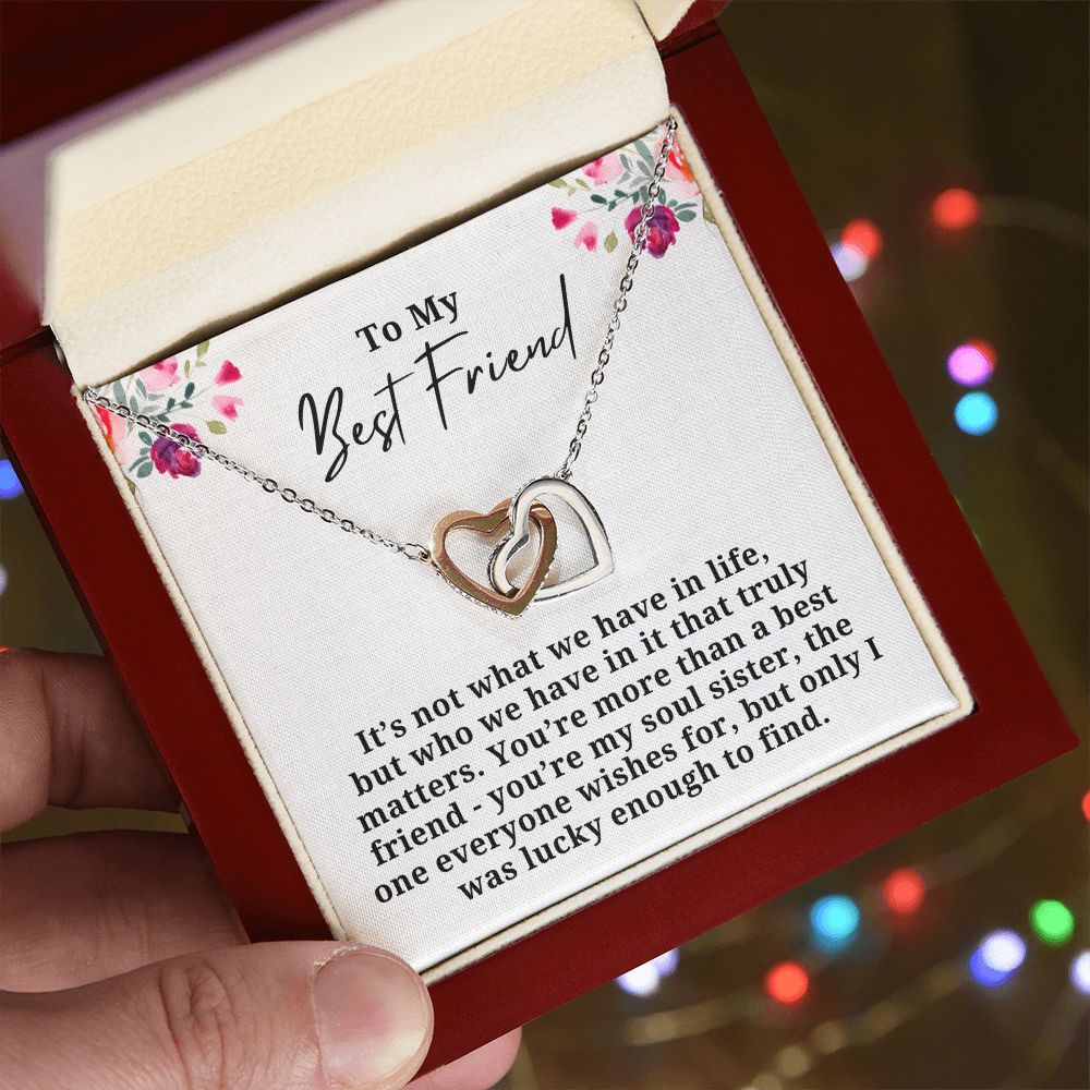 More Than a Best Friend Interlocking Hearts Necklace