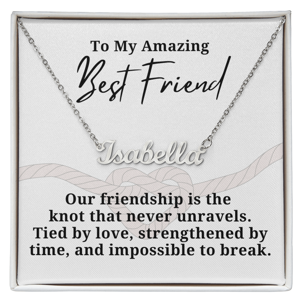 Strengthened By Time Best Friend Personalized Name Necklace