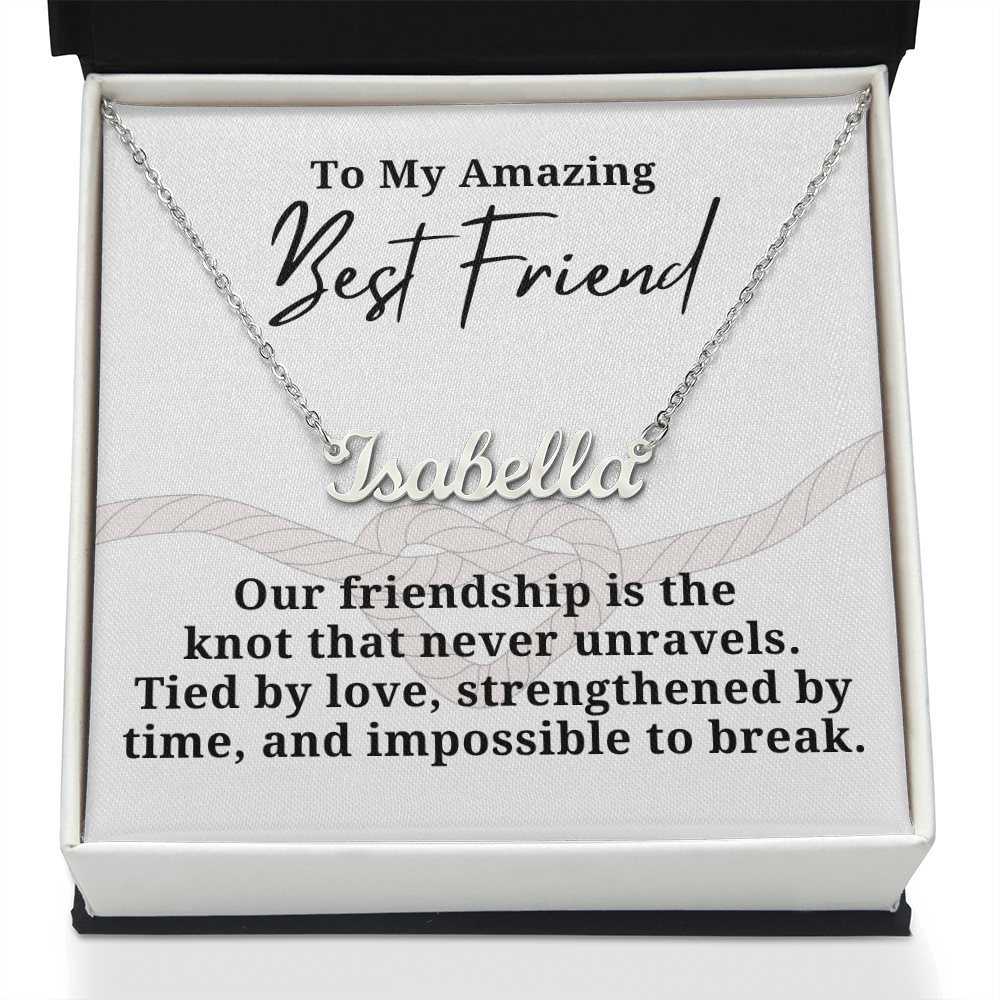 Strengthened By Time Best Friend Personalized Name Necklace
