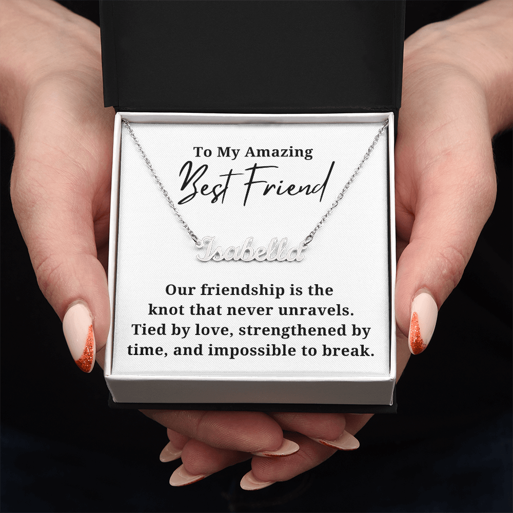 Strengthened By Time Best Friend Personalzied Name Necklace