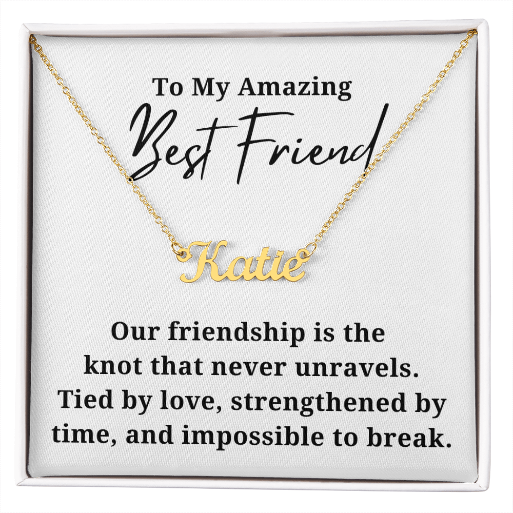 Strengthened By Time Best Friend Personalzied Name Necklace