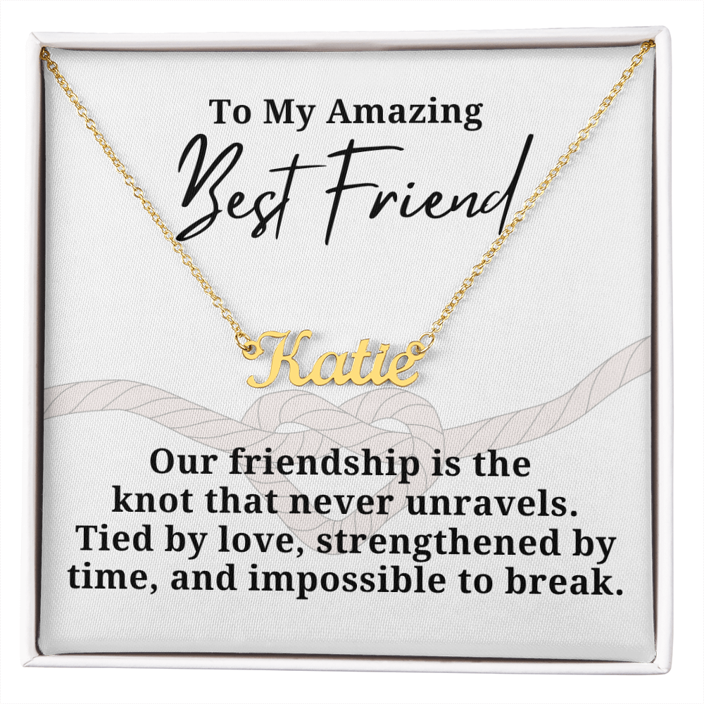 Strengthened By Time Best Friend Personalized Name Necklace