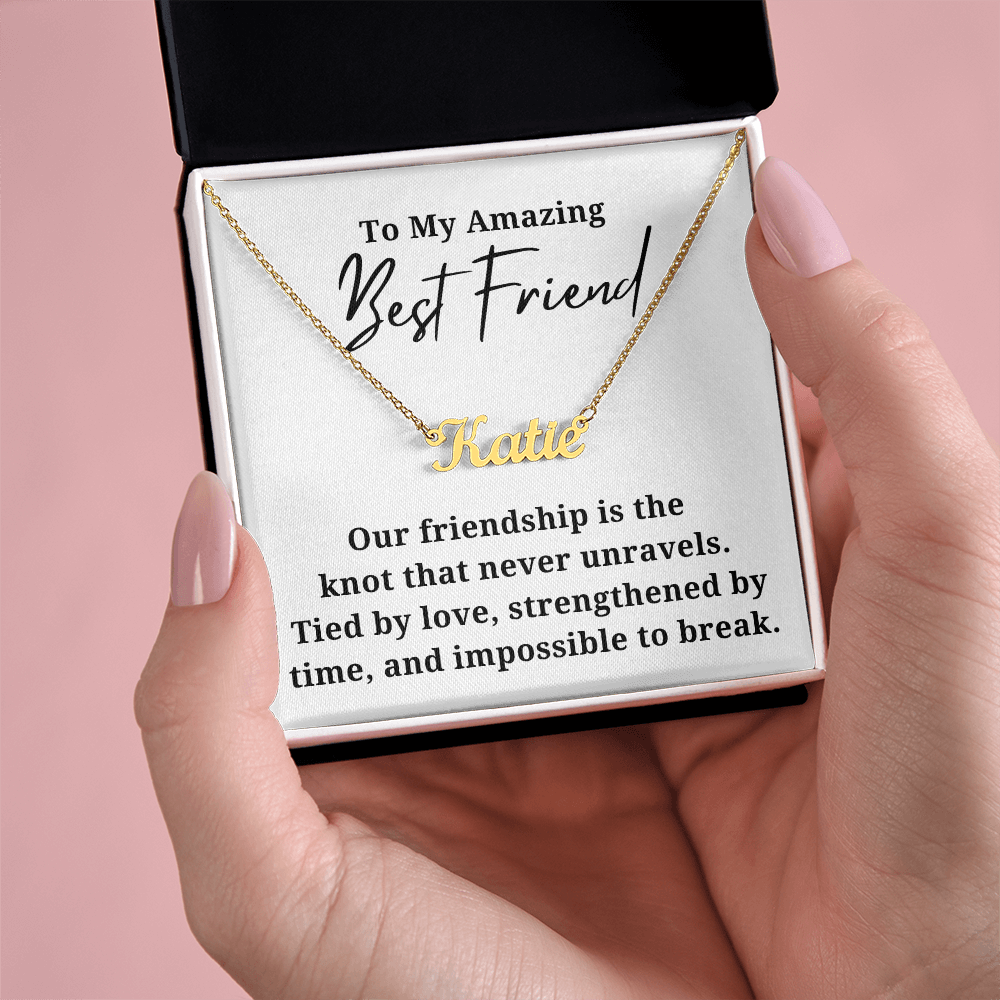 Strengthened By Time Best Friend Personalzied Name Necklace