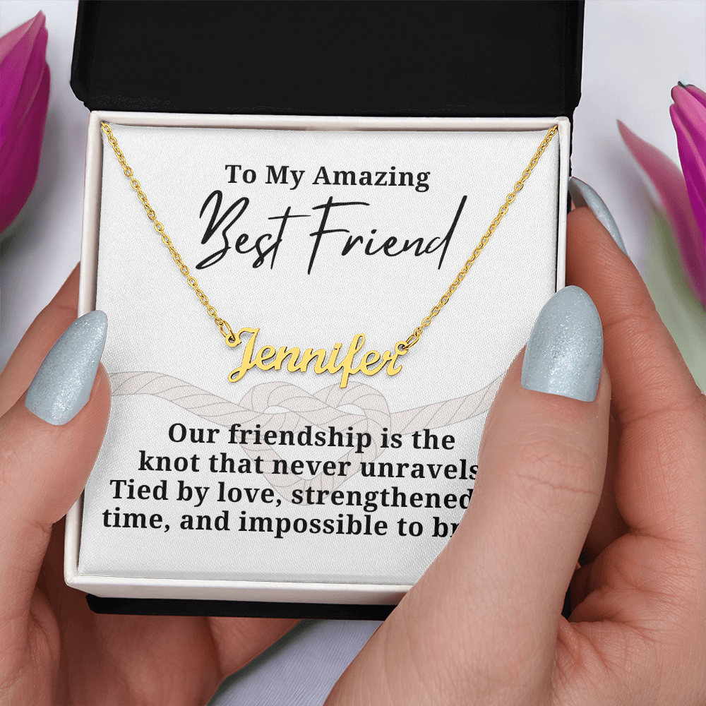 Strengthened By Time Best Friend Personalized Name Necklace