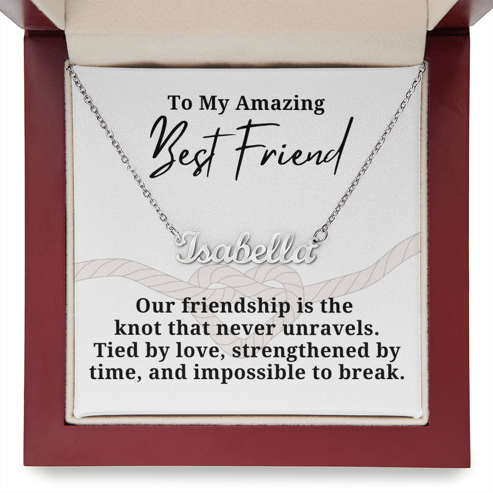 Strengthened By Time Best Friend Personalized Name Necklace