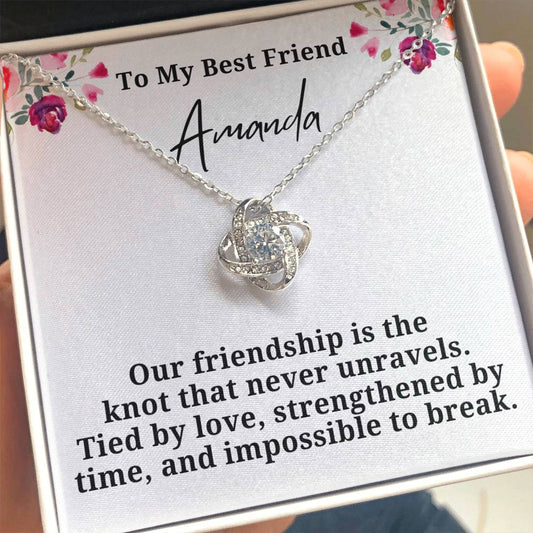 Personalized Best Friend Love Knot Necklace
