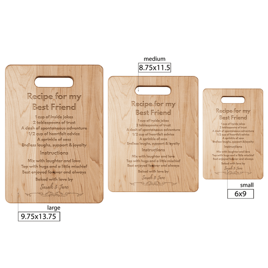 Personalized Best Friend Maple Cutting Board
