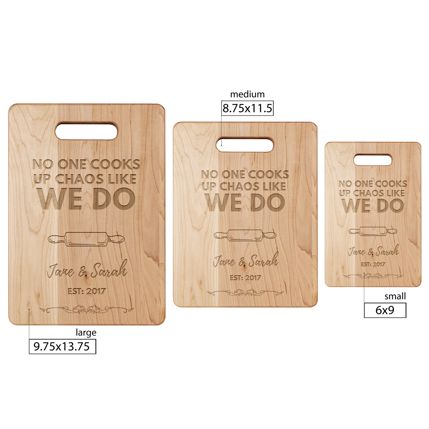 Personalized No One Cooks Up Chaos Cutting Board