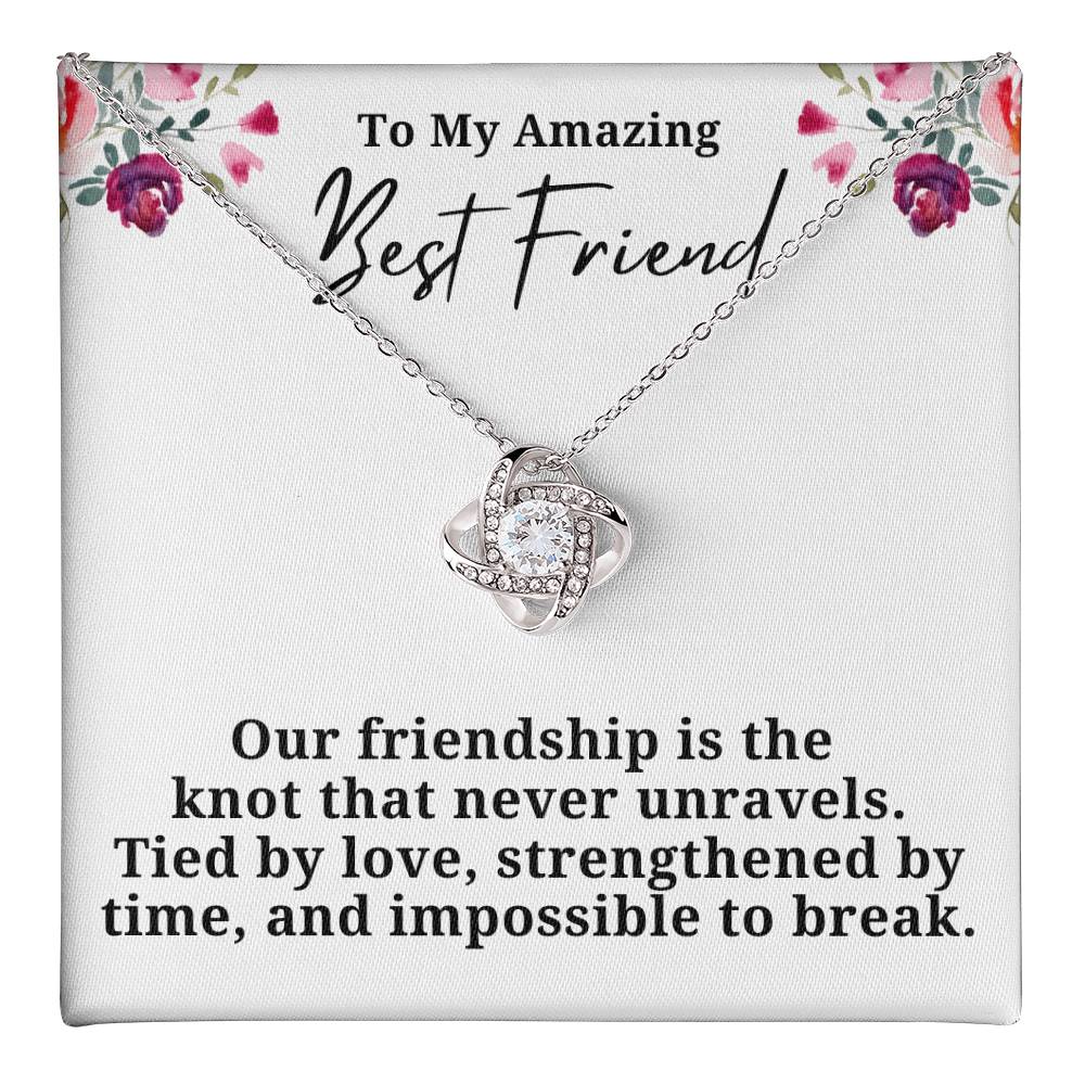 Strengthened By Time Best Friend Love Knot Necklace