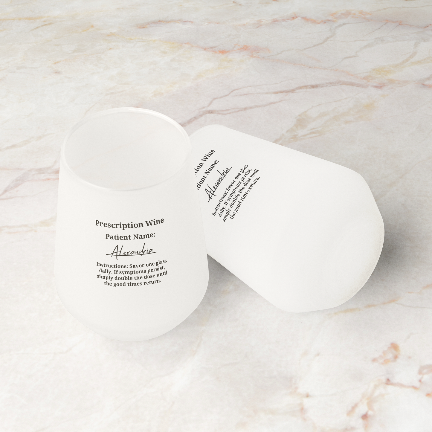 Personalized Frosted Wine Glass