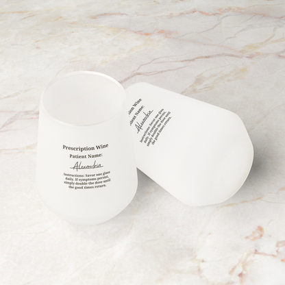 Personalized Frosted Wine Glass