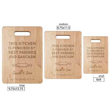Personalized Powered By Best Friends Cutting Board