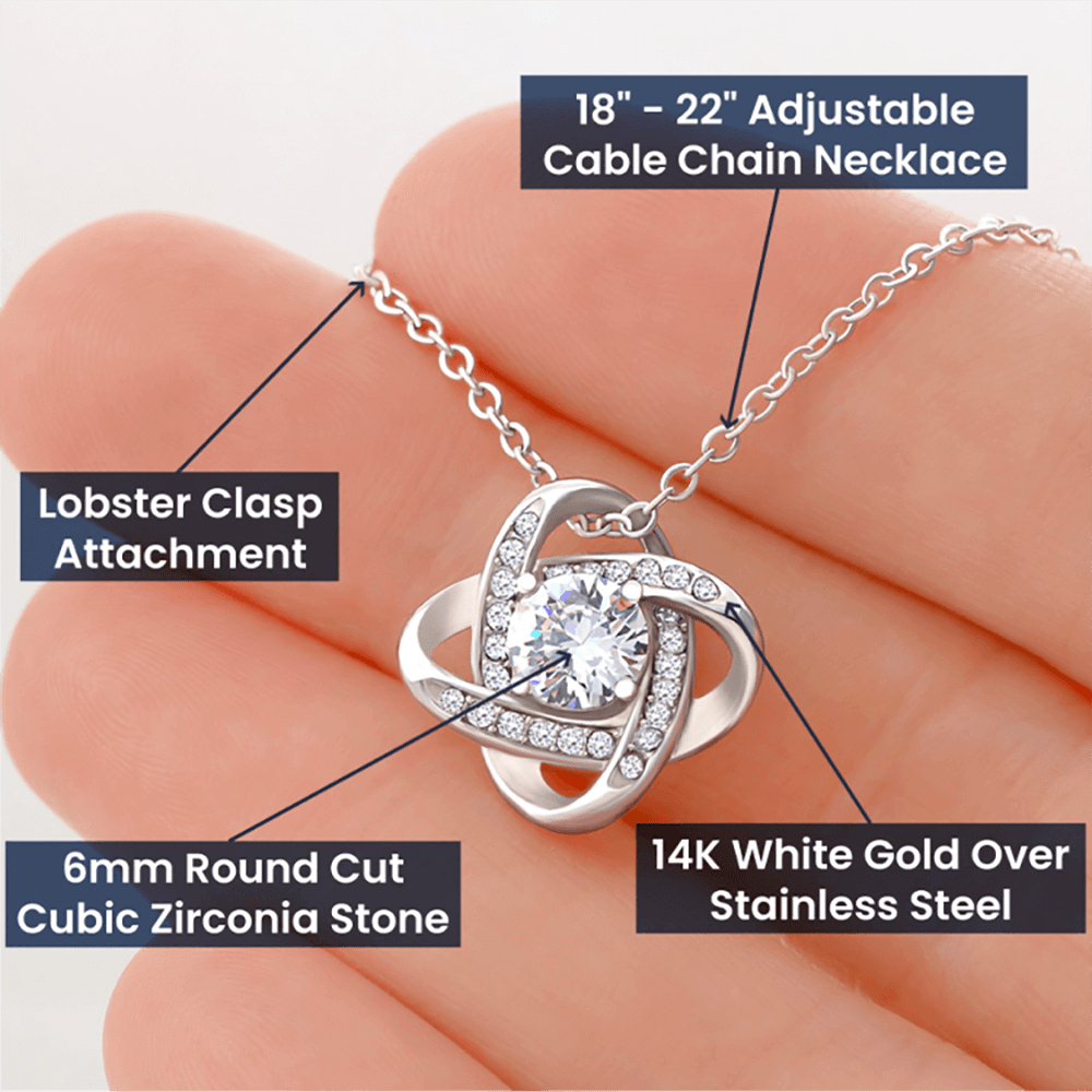 Personalized Memories last Forever Loveknot Necklace