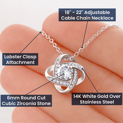 Personalized Memories last Forever Loveknot Necklace