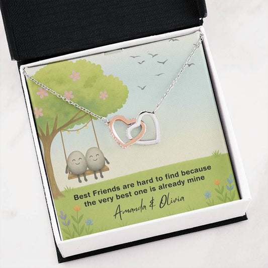 Best Friends Are Hard To Find Personalized Hearts Necklace