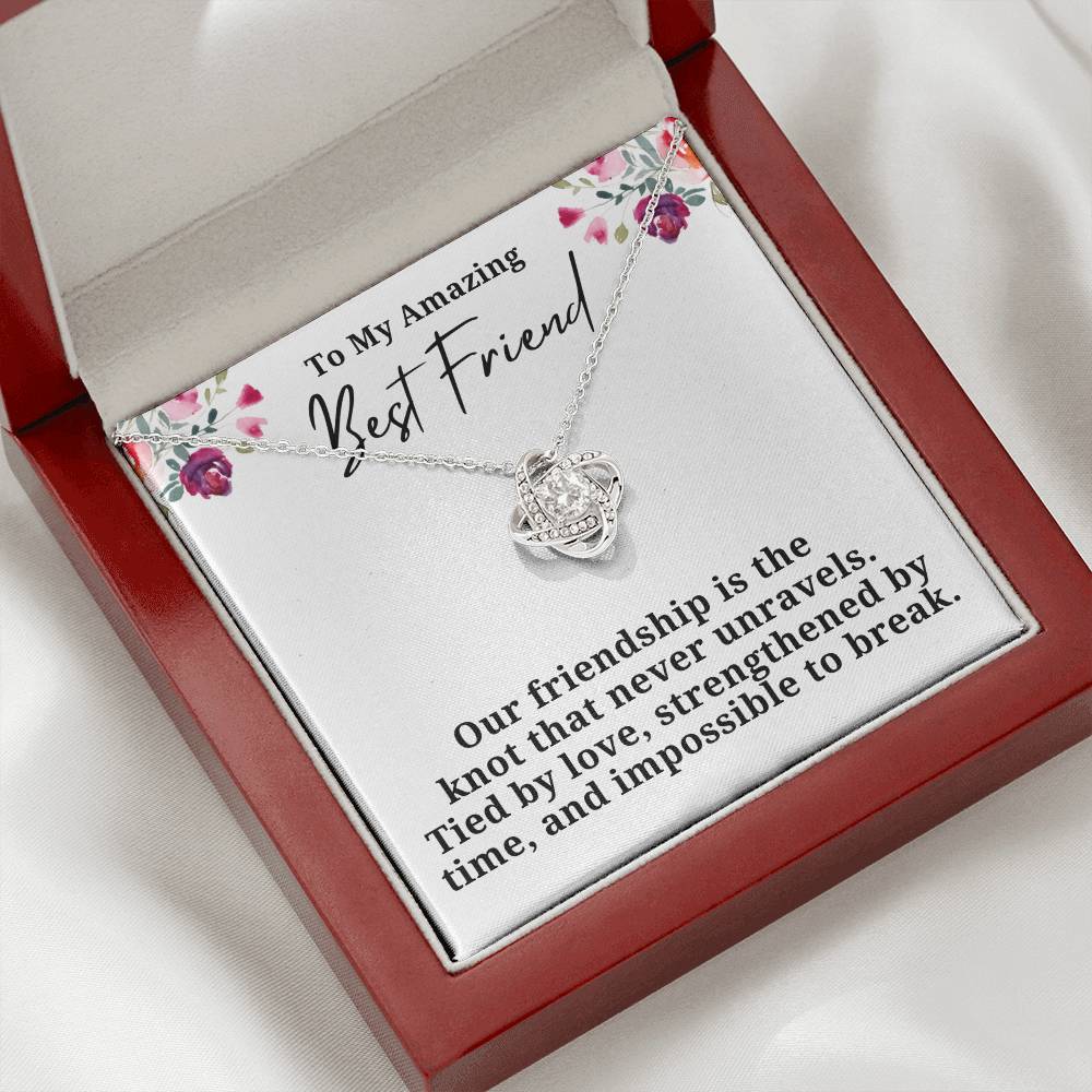 Strengthened By Time Best Friend Love Knot Necklace