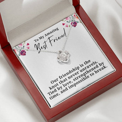 Strengthened By Time Best Friend Love Knot Necklace