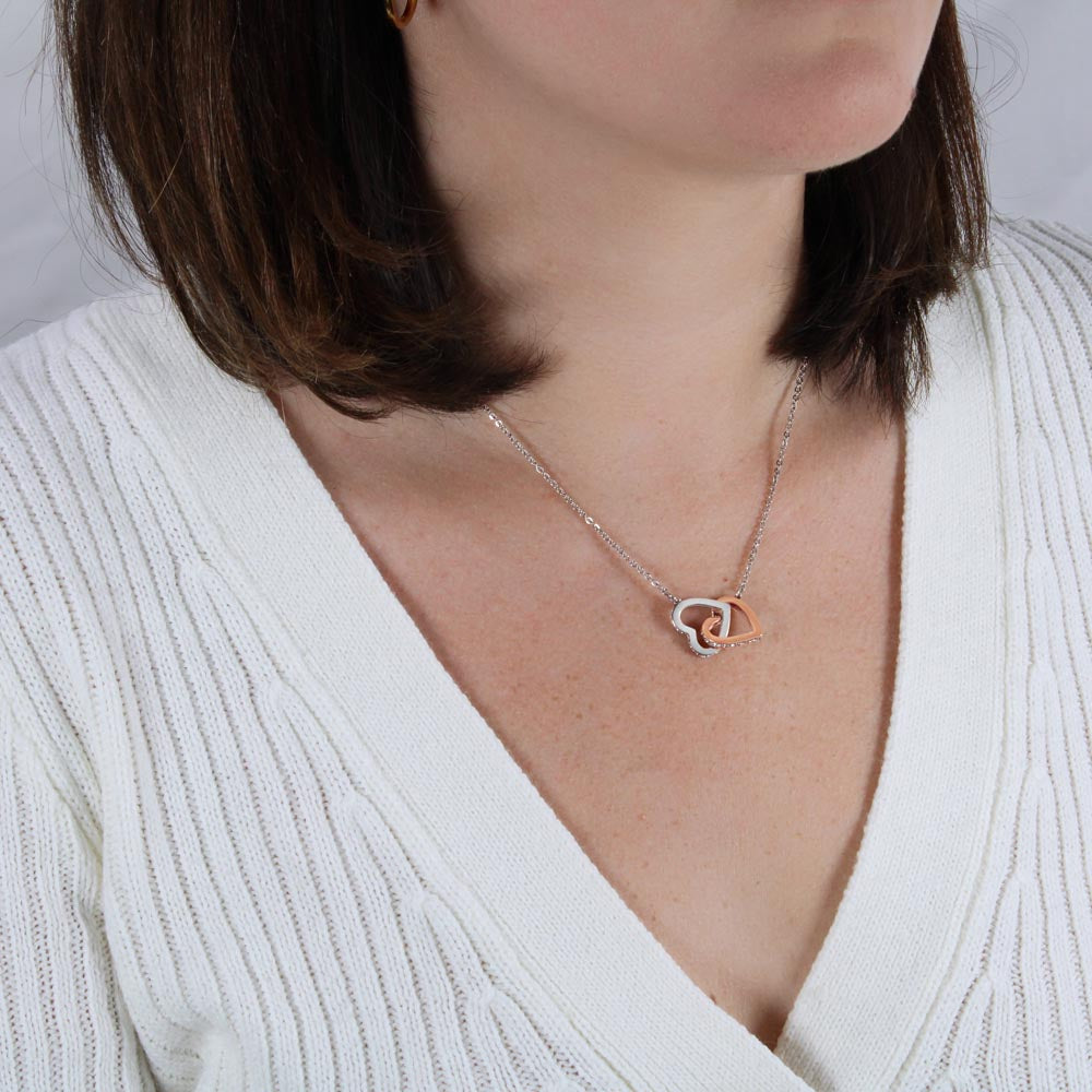 Personalized Memories last Forever Interlocking Hearts Necklace