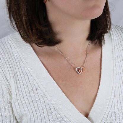 Personalized Memories last Forever Interlocking Hearts Necklace