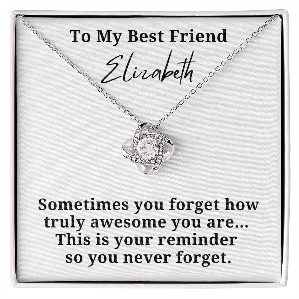 Personalized Truly Awesome Loveknot Best Friend Necklace