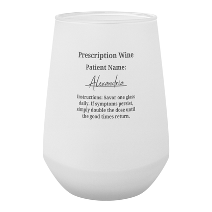 Personalized Frosted Wine Glass