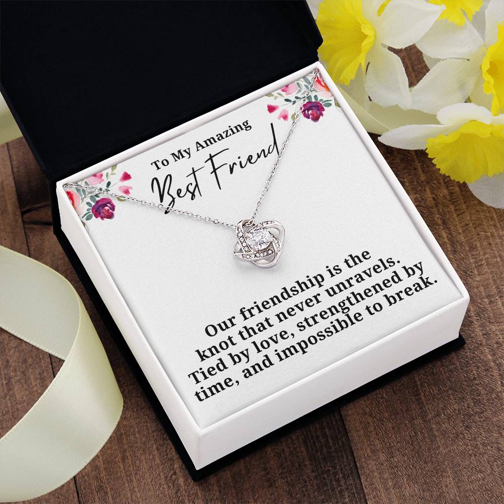 Strengthened By Time Best Friend Love Knot Necklace