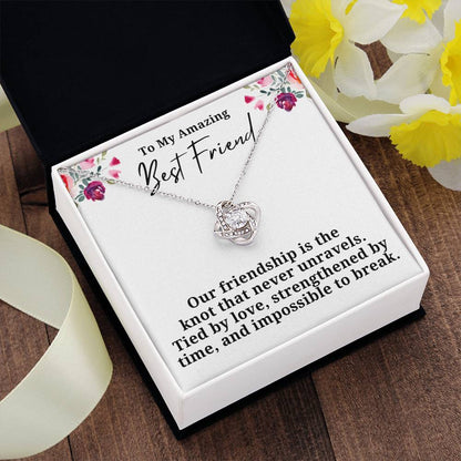Strengthened By Time Best Friend Love Knot Necklace