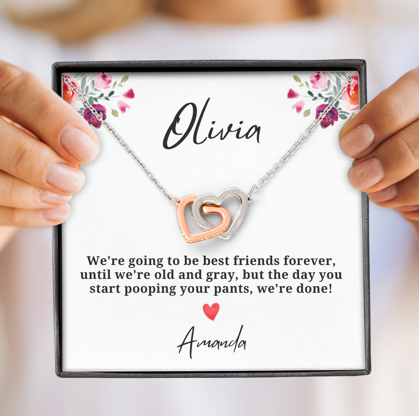Best Friends Forever Funny Personalized Necklace