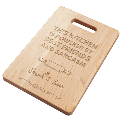 Personalized Powered By Best Friends Cutting Board