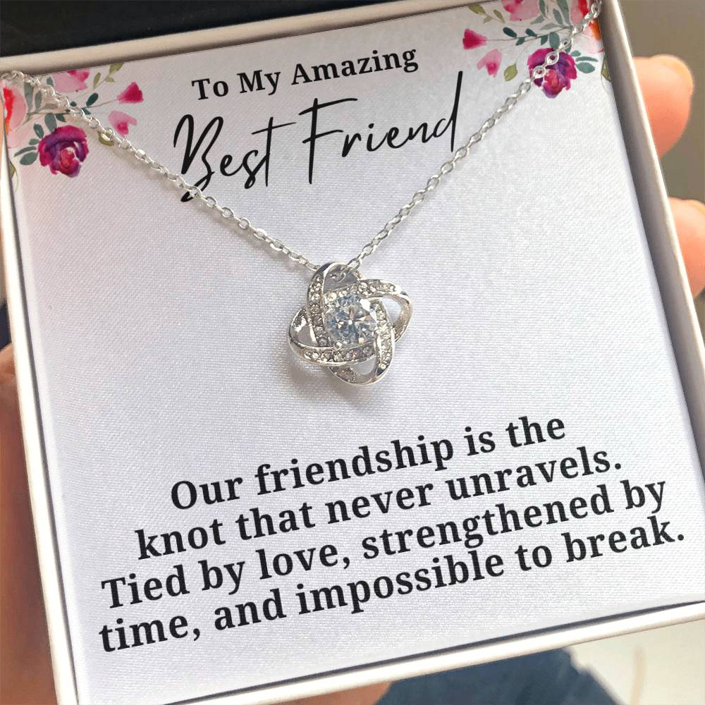Strengthened By Time Best Friend Love Knot Necklace