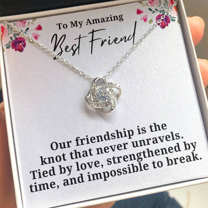 Strengthened By Time Best Friend Love Knot Necklace