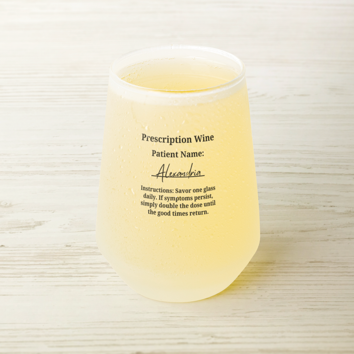 Personalized Frosted Wine Glass