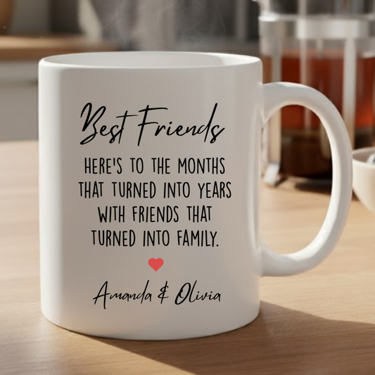 Friends That Turn Into Family Personalized Mug