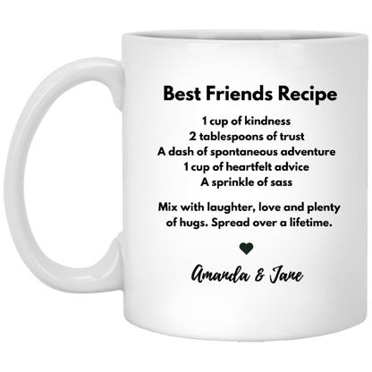 Personalized Best Friends Recipe 11oz White Mug