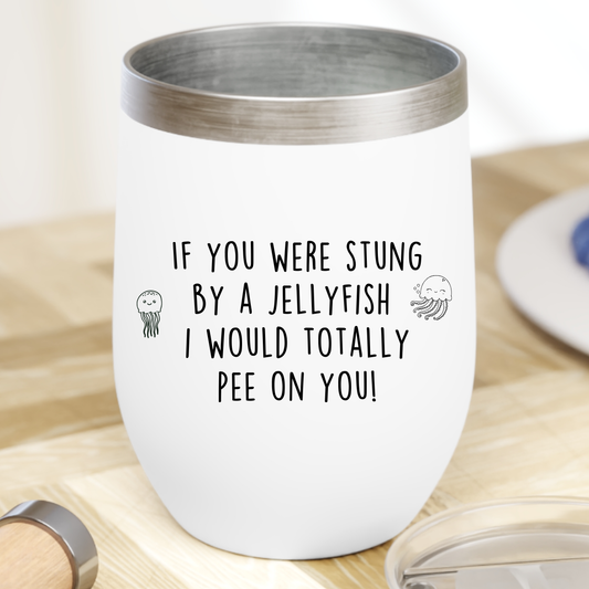 Funny Stung By A Jellyfish Wine Tumbler