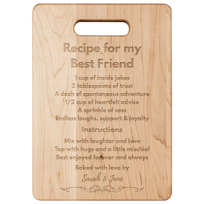 Personalized Best Friend Maple Cutting Board