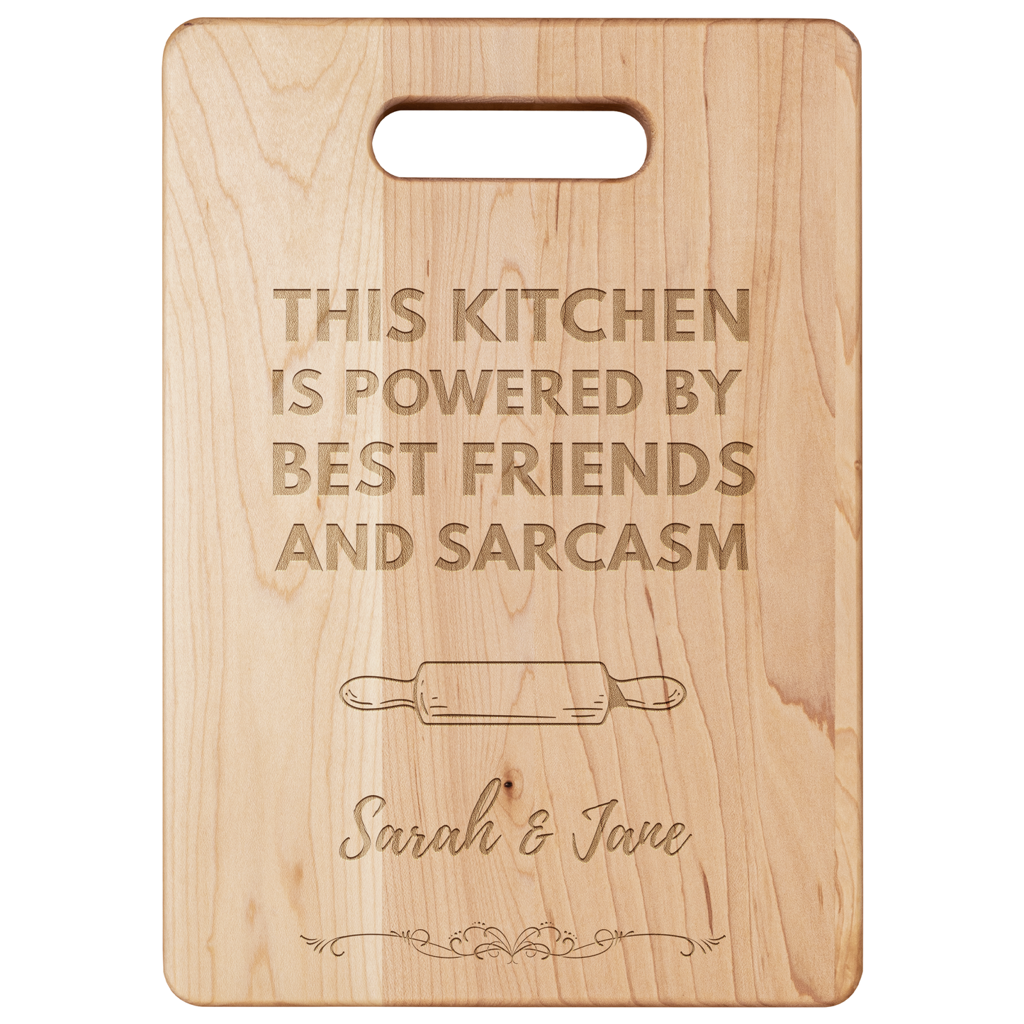 Personalized Powered By Best Friends Cutting Board