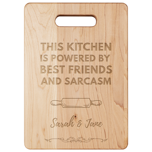 Personalized Powered By Best Friends Cutting Board