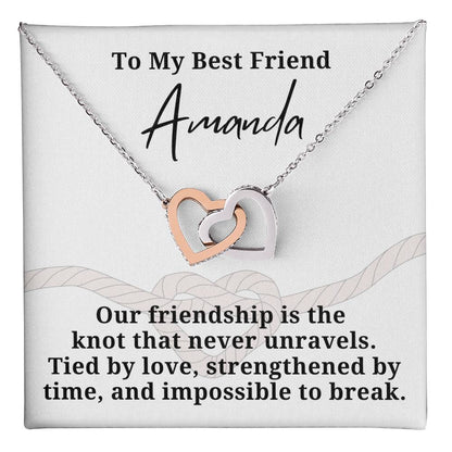 Personalized Best Friend Heart Necklace
