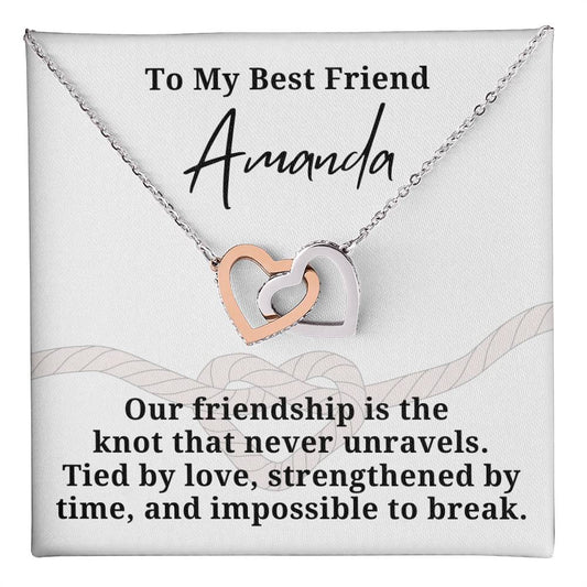 Personalized Best Friend Heart Necklace
