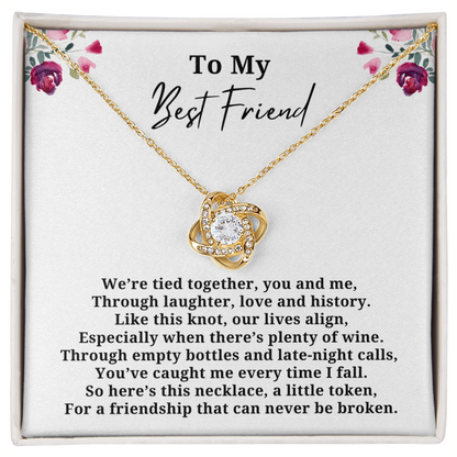 Friendship Can Never Be Broken Love Knot Necklace