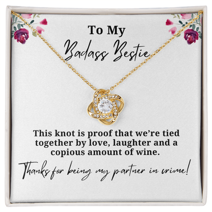 Love, Laughter And Wine Best Friend Necklace