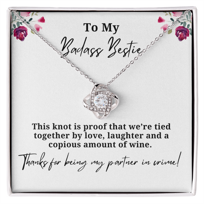 Love, Laughter And Wine Best Friend Necklace