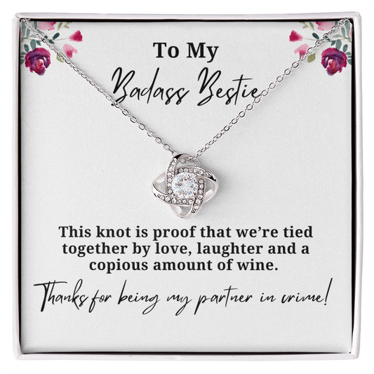 Love, Laughter And Wine Best Friend Necklace